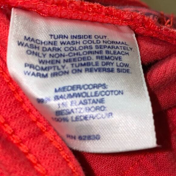 Lands End Straight Leg Fit 2 five pocket Corduroy Pants red size 16 petite - Picture 8 of 9